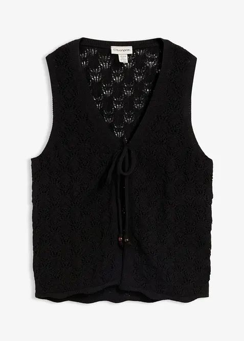 Strikkevest med hullstrikk, bonprix