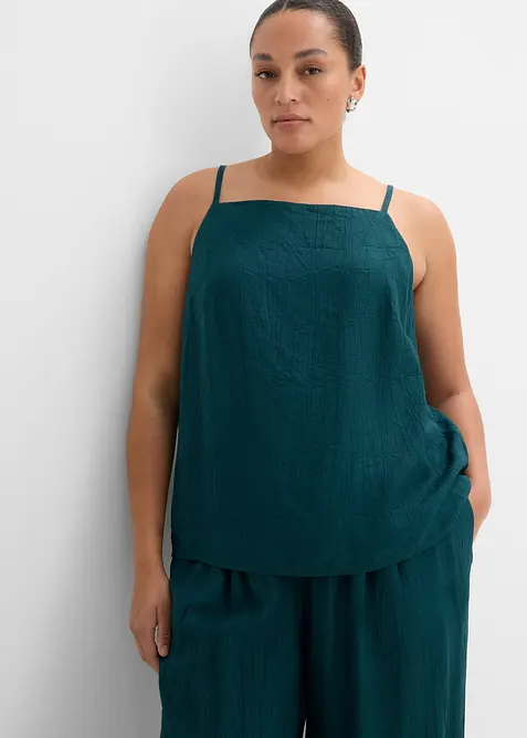 Topp med pliss&eacute; look av viskosemiks, bonprix