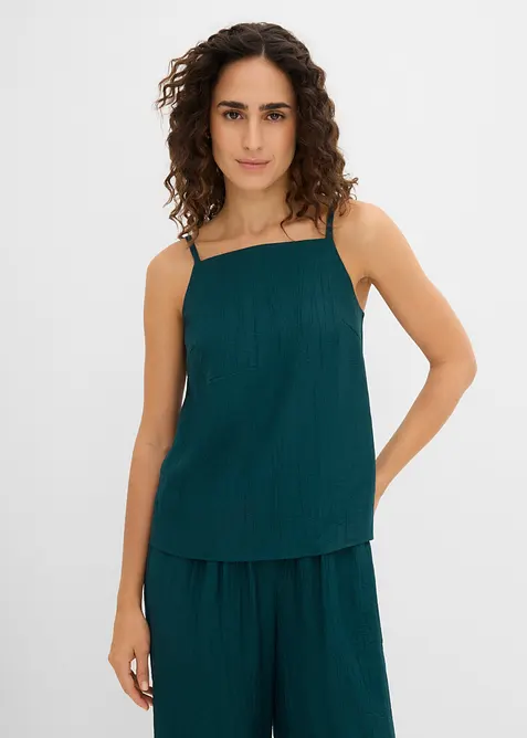 Topp med pliss&eacute; look av viskosemiks, bonprix