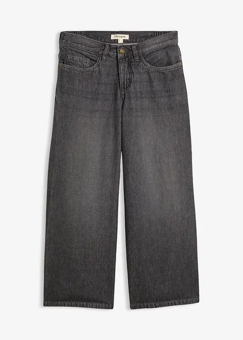 Wide Leg-jeans Mid Waist, komfortlinning, bonprix