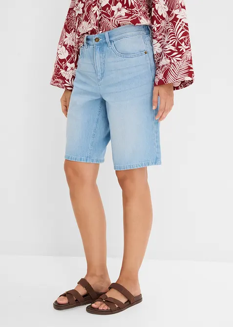 Bermudashorts i denim Mid Waist, komfortlinning, bonprix