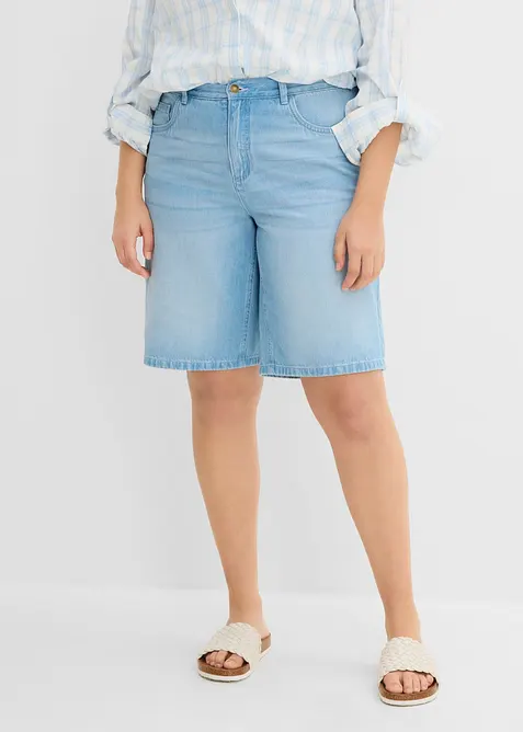 Bermudashorts i denim Mid Waist, komfortlinning, bonprix