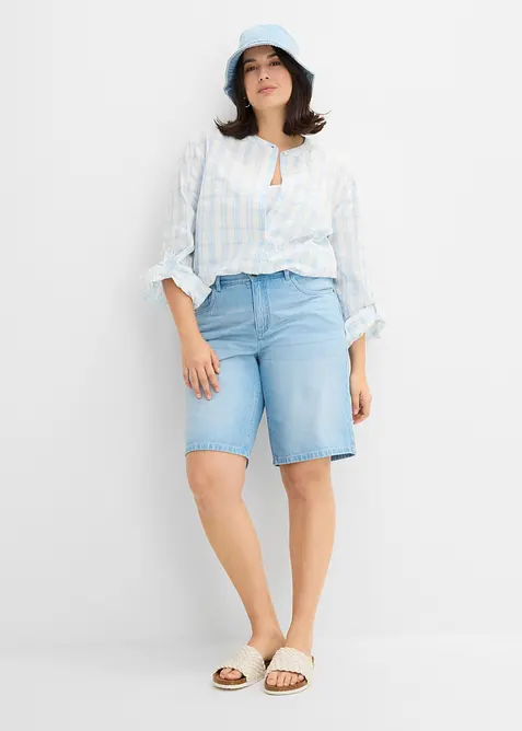 Bermudashorts i denim Mid Waist, komfortlinning, bonprix