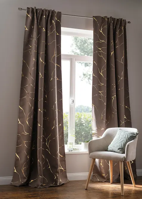 M&oslash;rkleggingsgardin med glanstrykk (1-pack), bonprix