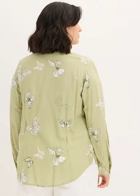 M&oslash;nstret bluse i viskose, bonprix