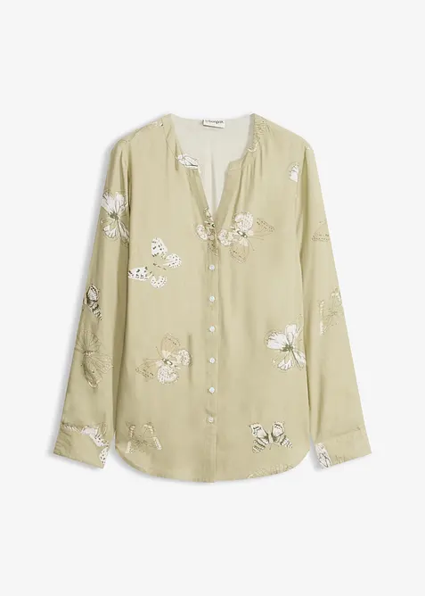 M&oslash;nstret bluse i viskose, bonprix