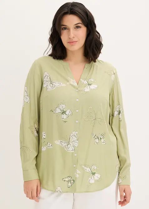 M&oslash;nstret bluse i viskose, bonprix