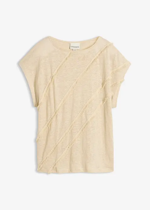 Topp av 100% lin med applikasjon, bonprix