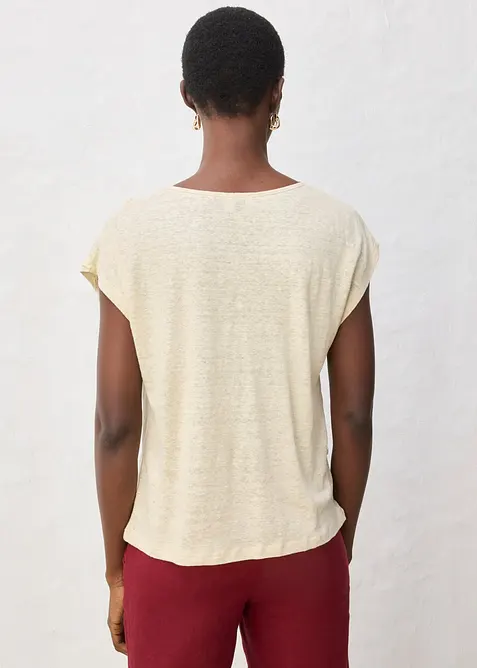 Topp av 100% lin med applikasjon, bonprix