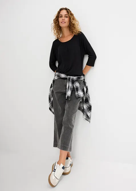 Oversized topp i viskosemiks, bonprix