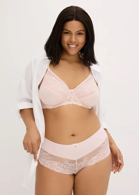 H&oslash;y truse med delikate blonder, bonprix