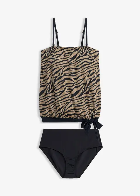 Bandeau-tankini av materiale med glans (2-delt sett), bonprix