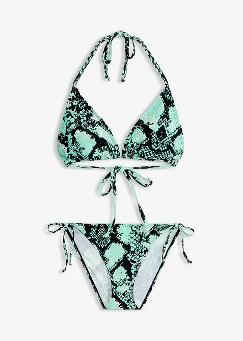 Triangel-bikini + pareo i badet&oslash;ymateriale (3 -delt sett), bonprix