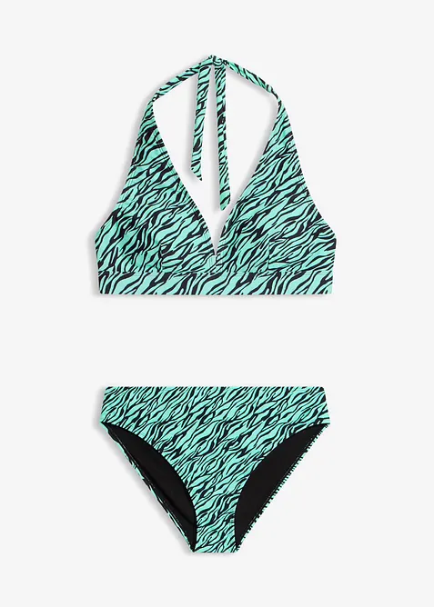 Halterneck-bikini med h&oslash;yt sk&aring;ret bukse (2-delt sett) hurtigt&oslash;rkende, bonprix