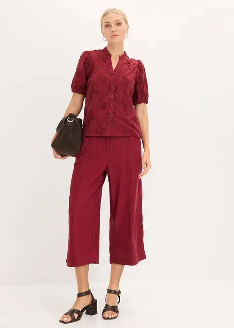 Kortermet bluse i 100% bomull, bonprix