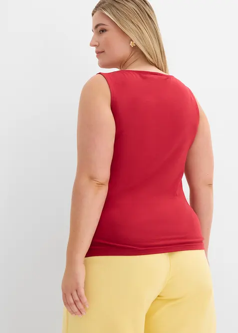 Innsvingt topp av elastisk bomullsmiks, bonprix