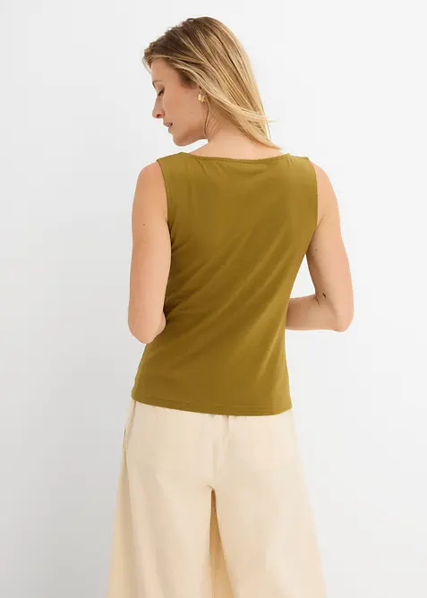 Innsvingt topp av elastisk bomullsmiks, bonprix