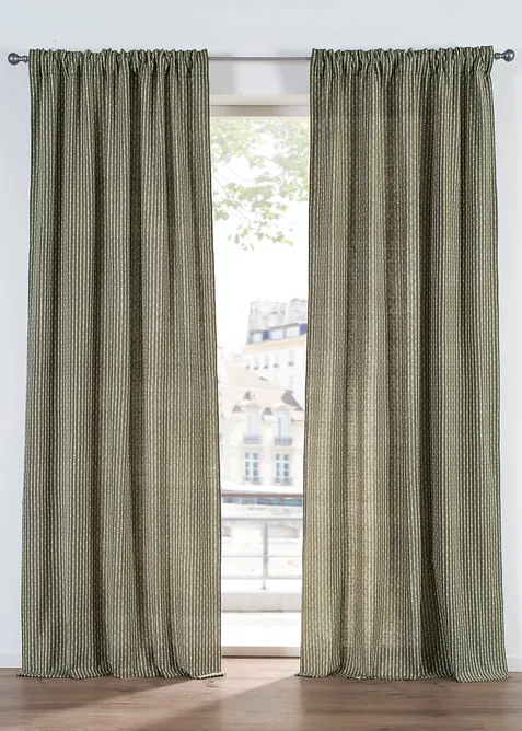 Gardin av vevet &oslash;kologisk bomull (1-pack), bonprix