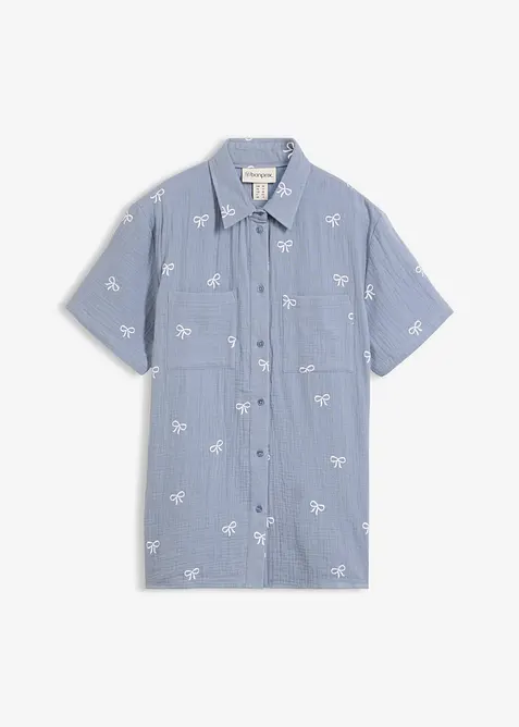 Kortermet bluse av musselin, bonprix