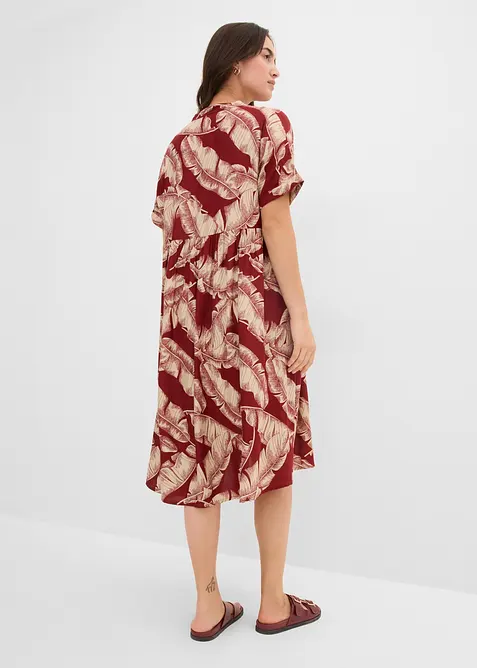 Midikjole i viskose med pent fall og kaftanstil, bonprix