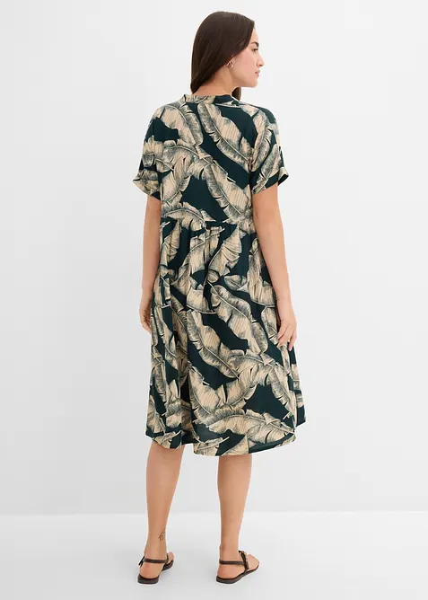 Midikjole i viskose med pent fall og kaftanstil, bonprix