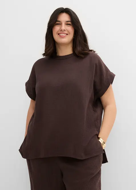 Myk musselinbluse, bonprix