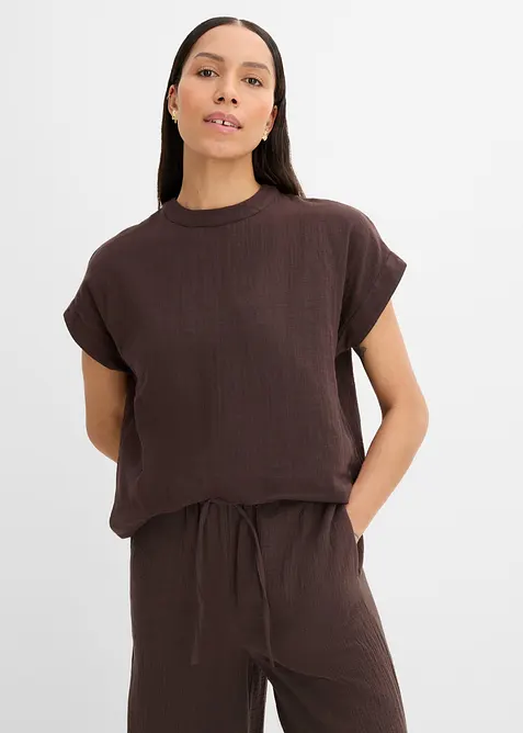 Myk musselinbluse, bonprix