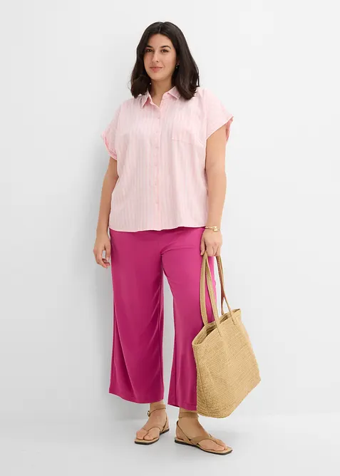 Kortermet bluse i linmiks, bonprix