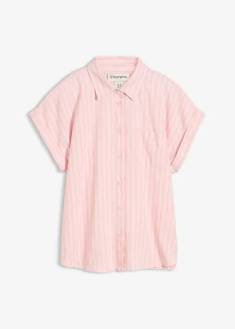 Kortermet bluse i linmiks, bonprix