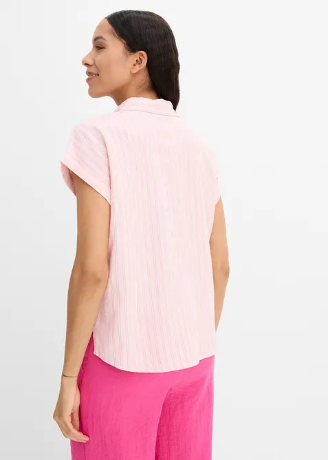 Kortermet bluse i linmiks, bonprix