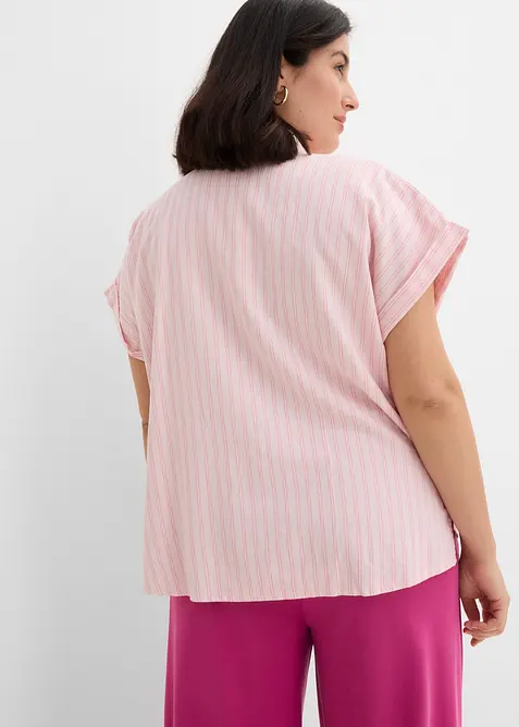 Kortermet bluse i linmiks, bonprix