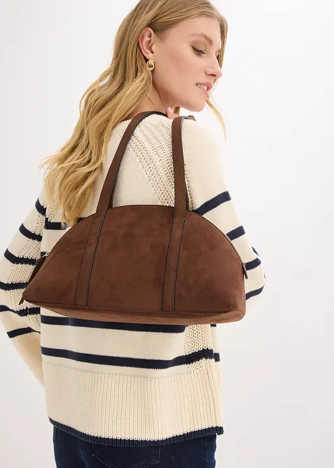 Skulderveske i imitert, semsket skinn, bonprix