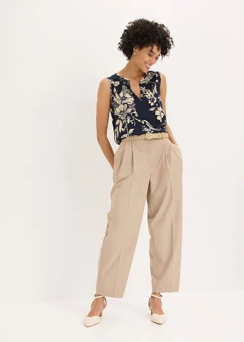 Ermel&oslash;s bluse i viskose, bonprix