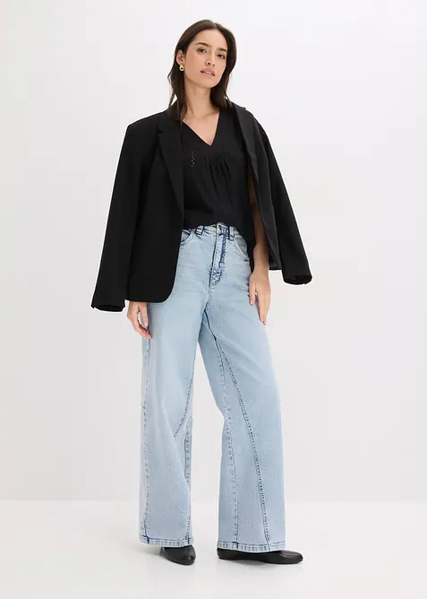 Topp med hullbroderi, bonprix