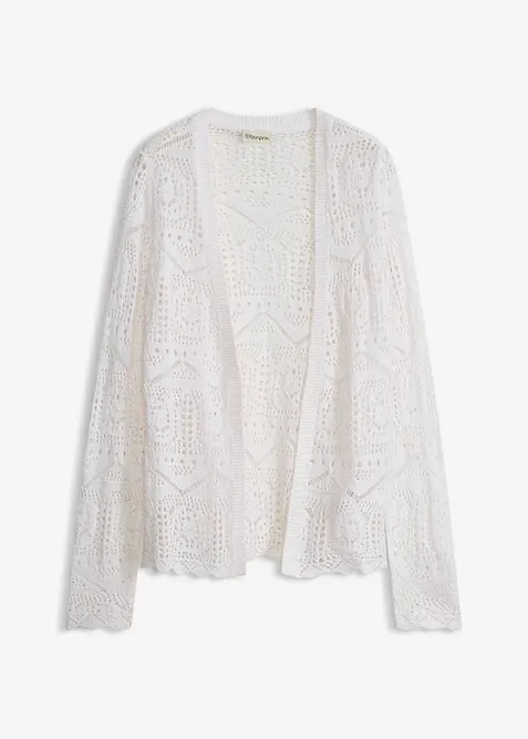 Cardigan med hullm&oslash;nster, bonprix