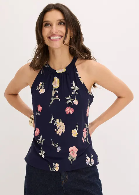 Ermel&oslash;s topp i viskosemiks, bonprix