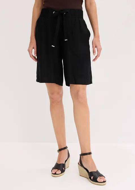 Bermudashorts i viskose med knytebelte, bonprix