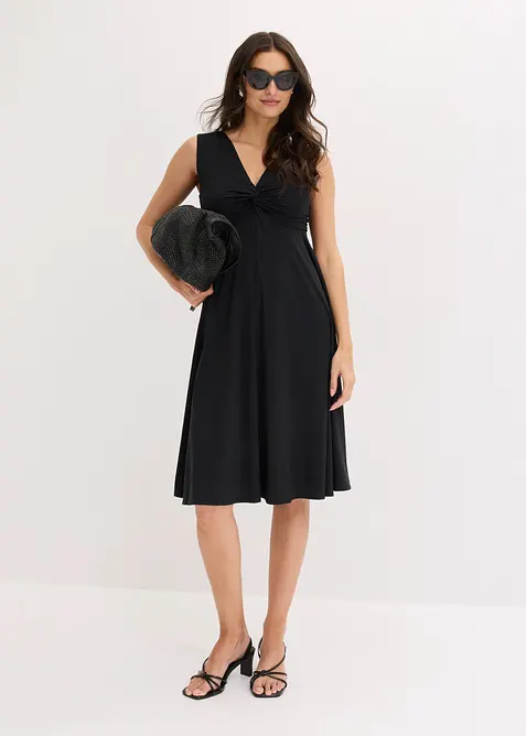 Trikotkjole med V-utringning, bonprix