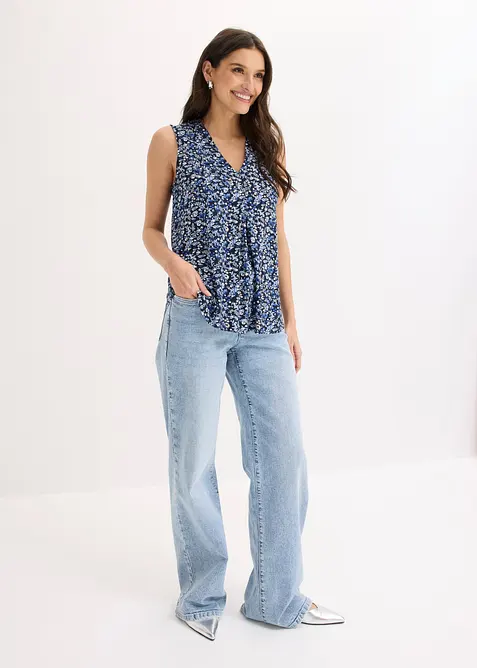 Ermel&oslash;s topp i viskosemiks, bonprix