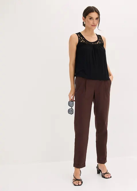 Ermel&oslash;s topp i viskosemiks, bonprix