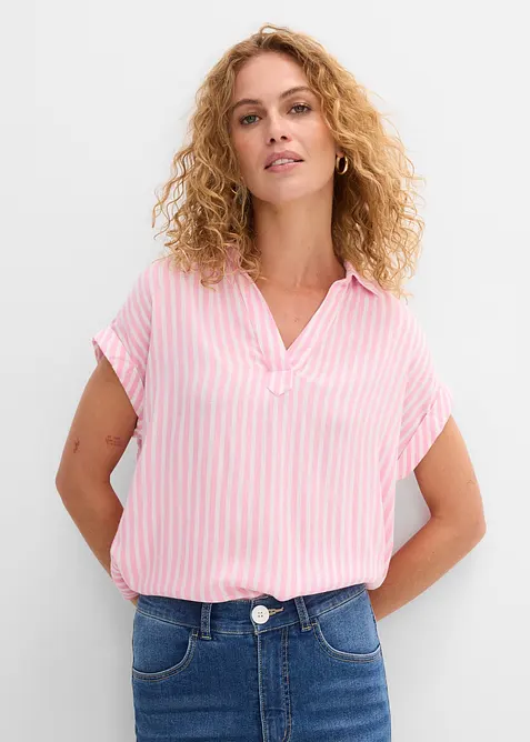 Kortermet bluse i lett viskose, bonprix