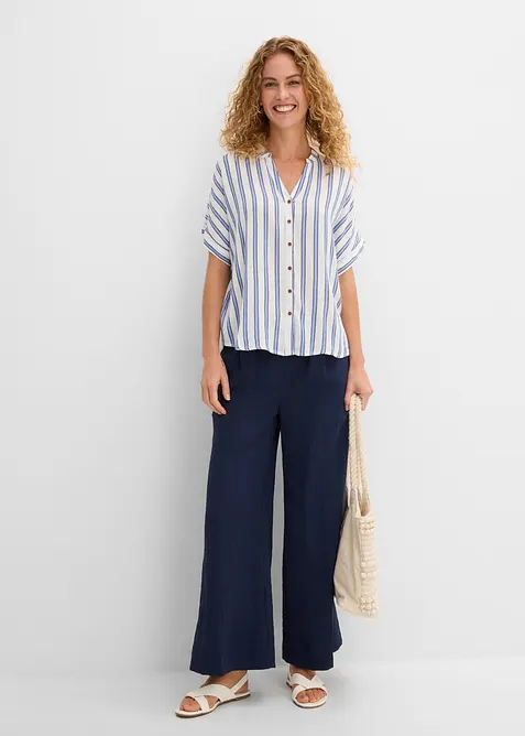 Crinkle bluse i lett viskose, bonprix