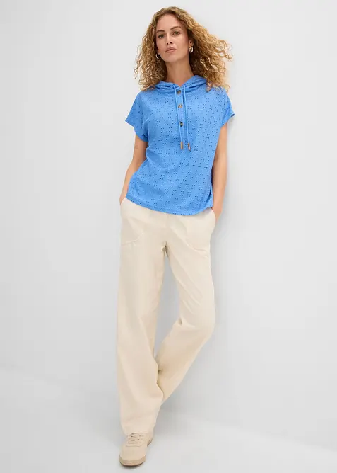 Henley-shirt med hette, bonprix