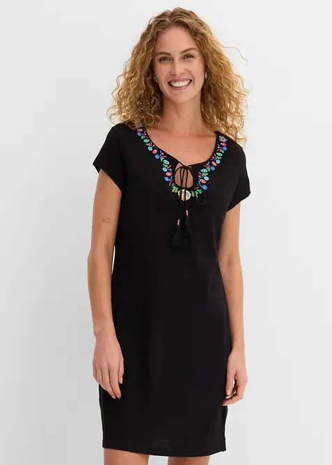 Jerseykjole i flammegarn i 100% bomull, bonprix