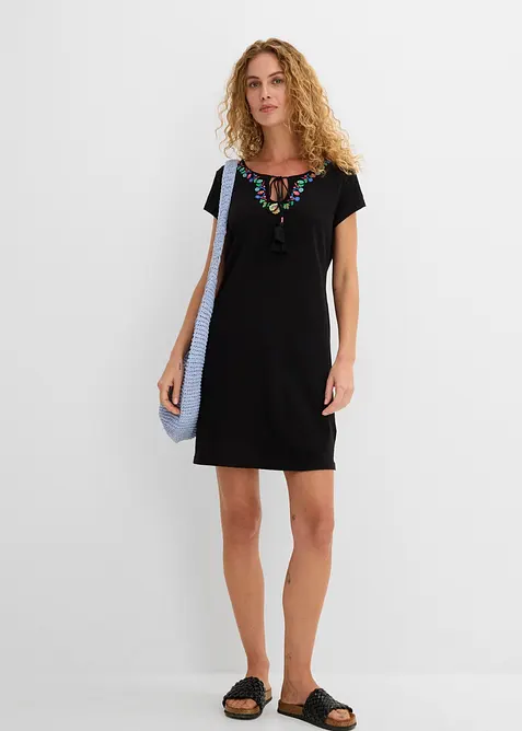 Jerseykjole i flammegarn i 100% bomull, bonprix