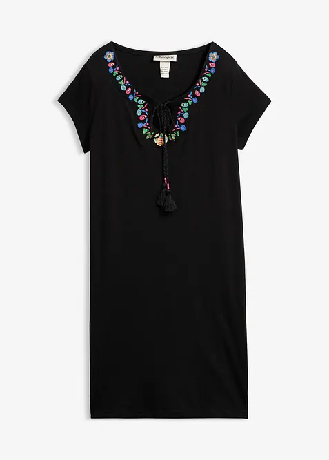 Jerseykjole i flammegarn i 100% bomull, bonprix