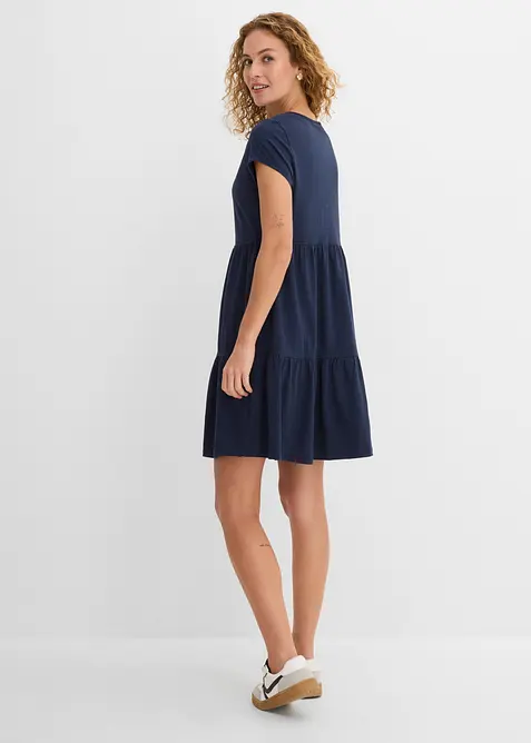 Tunikakjole i bomull, kort erme, bonprix