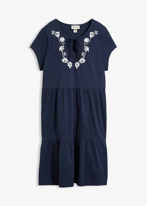 Tunikakjole i bomull, kort erme, bonprix