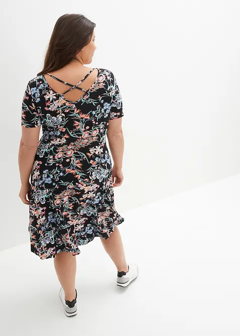 Knelang jerseykjole i A-fasong, bonprix