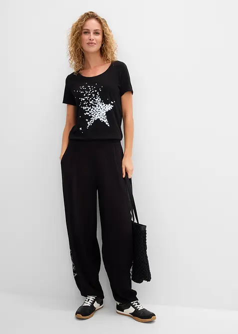 Bomullstopp i flammegarn, kort arm, bonprix